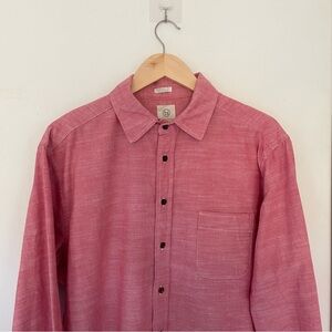 Taylor Stitch California Handmade Chambray Shirt Men’s Size 44 Light Faded Red